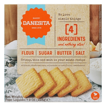 丹妮丝塔4种成分英式黄油酥性饼干225g*1盒 葡萄牙进口Danesita饼干