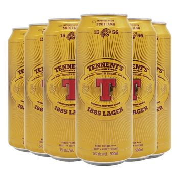 替牌拉格听装啤酒500ml*6瓶  英国进口Tennent啤酒