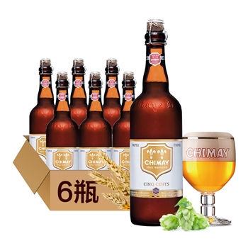 智美白帽啤酒750ml*6瓶 比利时进口Chimay精酿修道士啤酒
