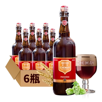 智美红帽啤酒750ml*6瓶 比利时进口Chimay精酿修道士啤酒
