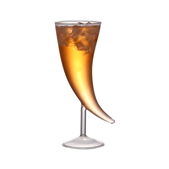 创意啤酒杯月亮杯410ml高级感高档轻奢洋酒杯个性红酒杯网红鸡尾酒杯高脚杯子