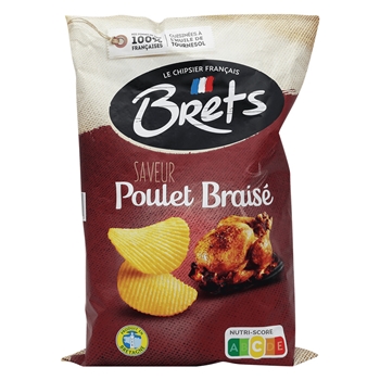 布瑞特烤鸡味薯片125g*1袋 法国进口Bret's薯片