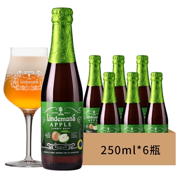 林德曼苹果啤酒250ml*6瓶 比利时进口Lindemans拉比克果味精酿啤酒