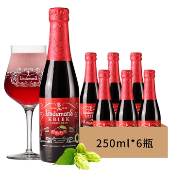 林德曼樱桃啤酒250ml*6瓶 比利时进口Lindemans拉比克果味精酿啤酒