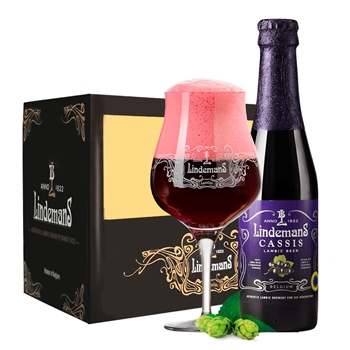林德曼黑加仑啤酒250ml*24瓶 比利时进口Lindemans拉比克果味精酿啤酒