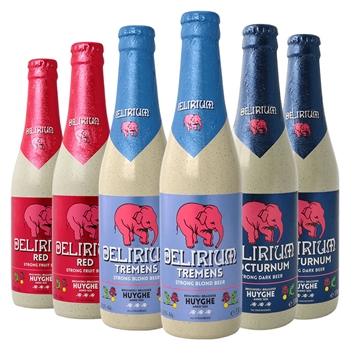 深粉浅粉给劲樱桃组合装啤酒330ml*6瓶 比利时进口Delirium粉象精酿啤酒