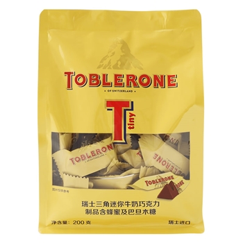 瑞士三角迷你牛奶巧克力制品分享装200g*1袋 瑞士进口Toblerone巧克力