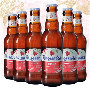 福佳玫瑰果啤248ml*6瓶 比利时品牌Hoegaarden风味精酿啤酒 女士果味啤酒 