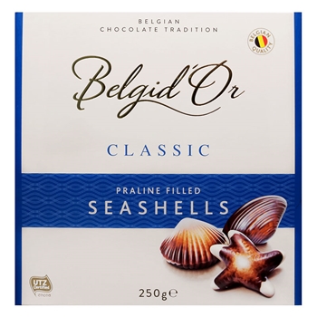 贝吉经典贝壳形软心榛仁巧克力礼盒 250g*1盒 比利时进口Belgid’Or巧克力