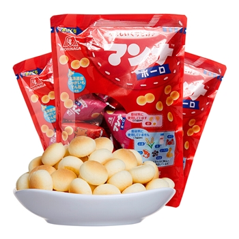 日本进口森永蒙奈小馒头42g 加钙儿童零食