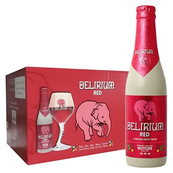 粉象给劲樱桃艾尔啤酒330ml*24瓶 比利时进口Delirium精酿啤酒